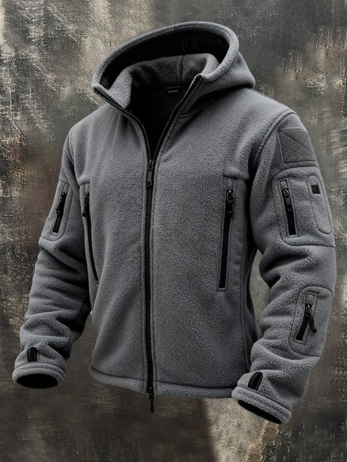 MAISON CLÉMENT PARIS™ | VESTE HOMME POLAIRE À CAPUCHE ZIPPÉE