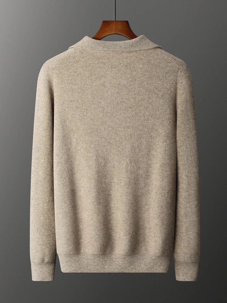 Pull 100% Cachemire à Zip avec Demi-Zip - Style Luxe