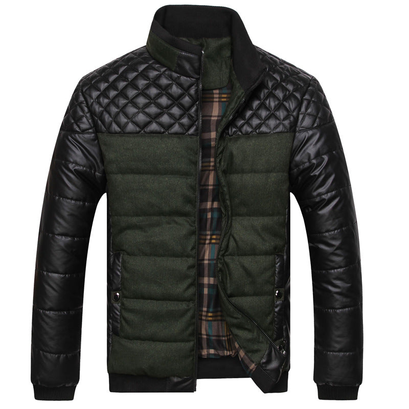 Maison Clément Paris | Veste matelassée bicolore en cuir et tissu