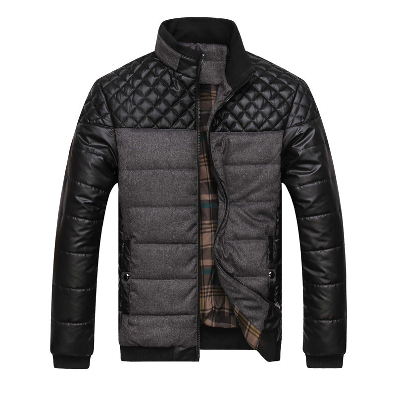 Maison Clément Paris | Veste matelassée bicolore en cuir et tissu