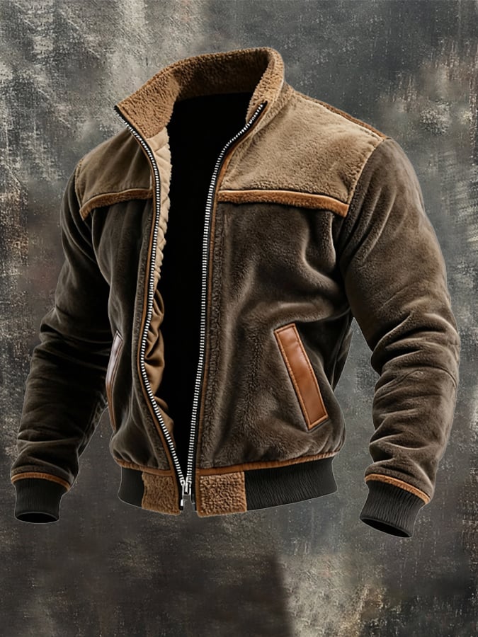 MAISON CLÉMENT PARIS™ | VESTE CHAUDE EN VELOURS ET CUIR DOUBLÉE POLAIRE