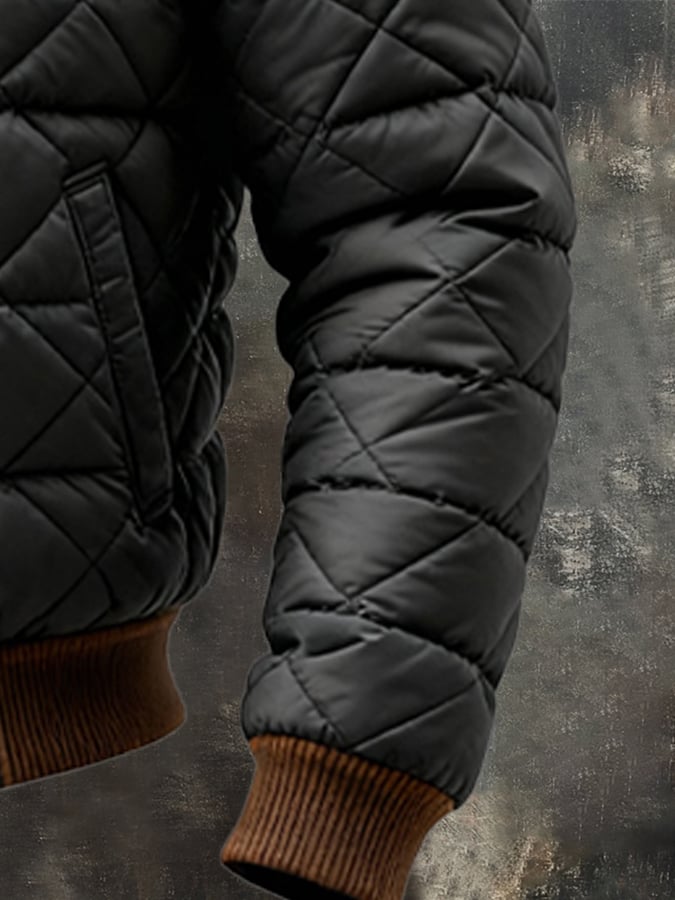 MAISON CLÉMENT PARIS™ | VESTE MATELASSÉE HOMME DOUBLÉE CHAUDE NOIR