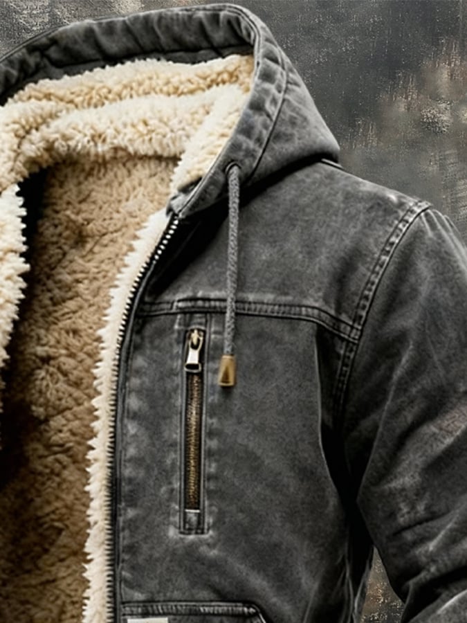 MAISON CLÉMENT PARIS™ | VESTE HOMME À CAPUCHE DOUBLÉE SHERPA