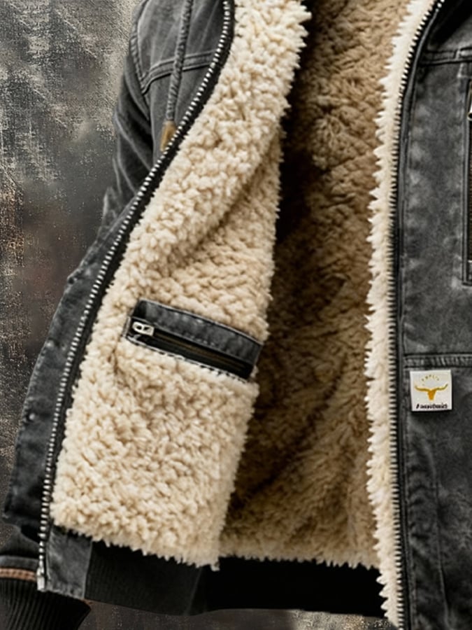 MAISON CLÉMENT PARIS™ | VESTE HOMME À CAPUCHE DOUBLÉE SHERPA