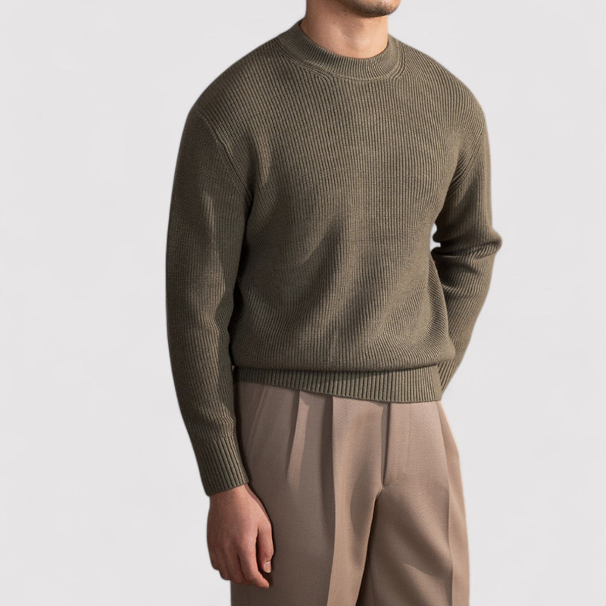 The Jules – Élégant Pull en Mélange de Laine avec Motif Rayé Automne/Hiver - Hommes