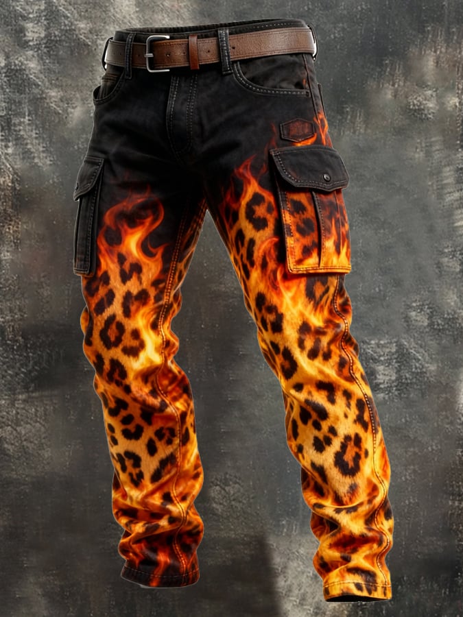 MAISON CLÉMENT PARIS™ | PANTALON CARGO IMPRIMÉ FLAMME
