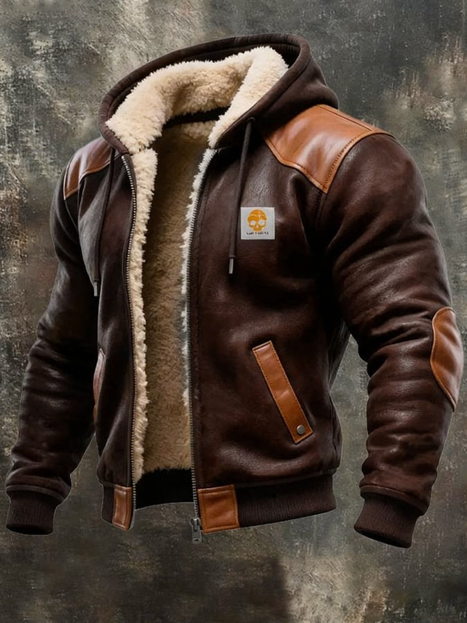 MAISON CLÉMENT PARIS™ | VESTE VINTAGE CHAUDE EN DAIM ET CUIR