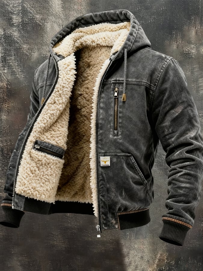 MAISON CLÉMENT PARIS™ | VESTE HOMME À CAPUCHE DOUBLÉE SHERPA