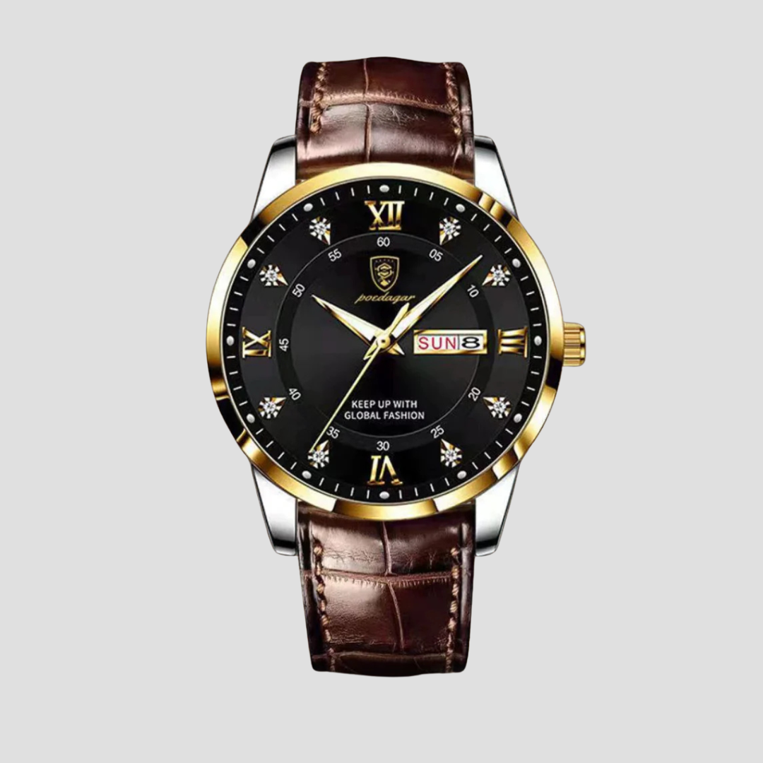 Montre Homme – Classique Marron – Montre de Luxe avec Bracelet en Cuir Old Money