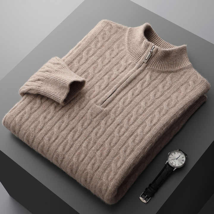 Maison Clément Paris | Demi-zip tissé en cachemire Deneb