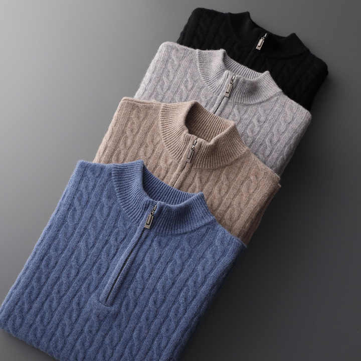 Maison Clément Paris | Demi-zip tissé en cachemire Deneb