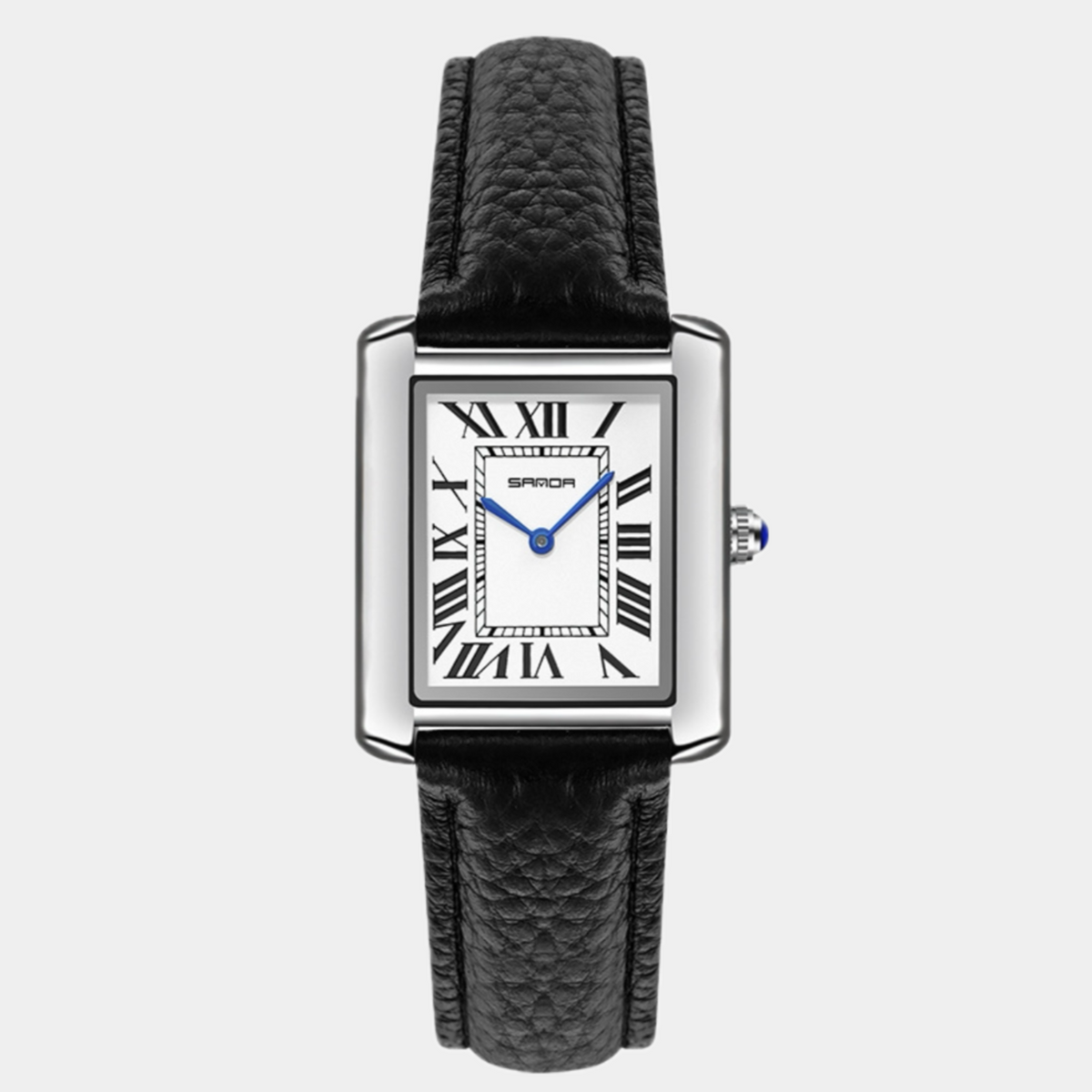 Montre Quartz Élégante avec Bracelet en Cuir Noir