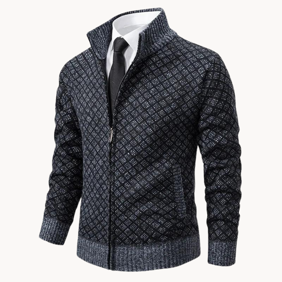 Pull col roulé en jacquard élégant