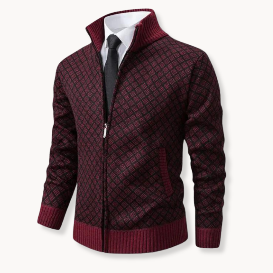 Pull col roulé en jacquard élégant