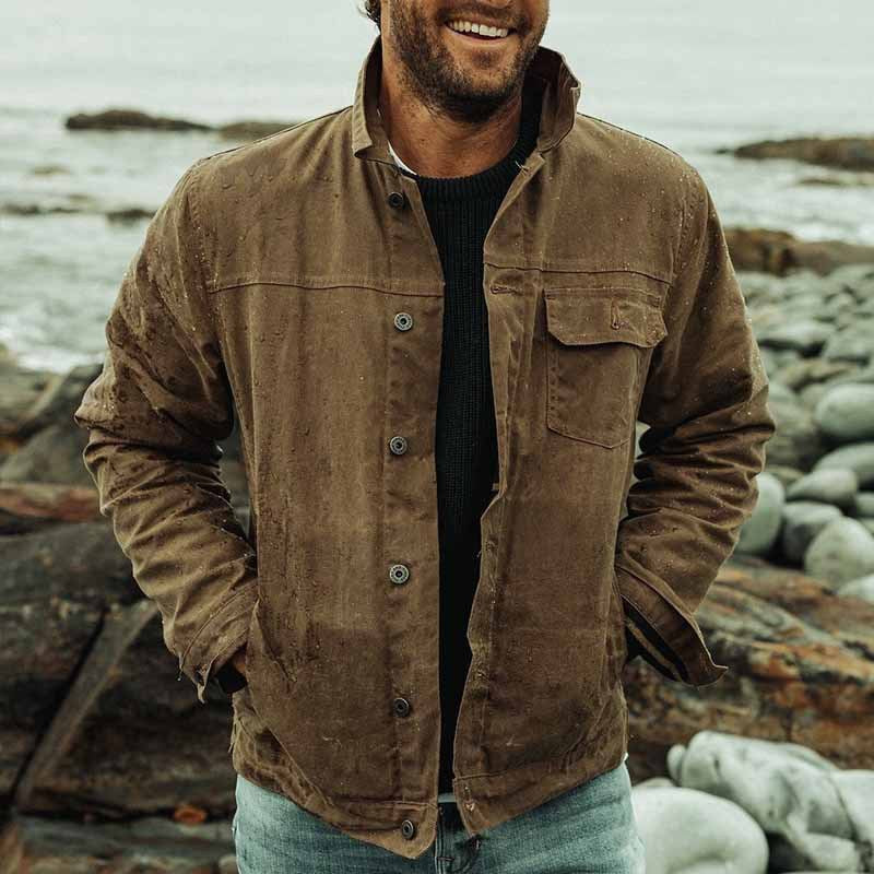 Veste d'hiver utility moderne pour hommes - Marron