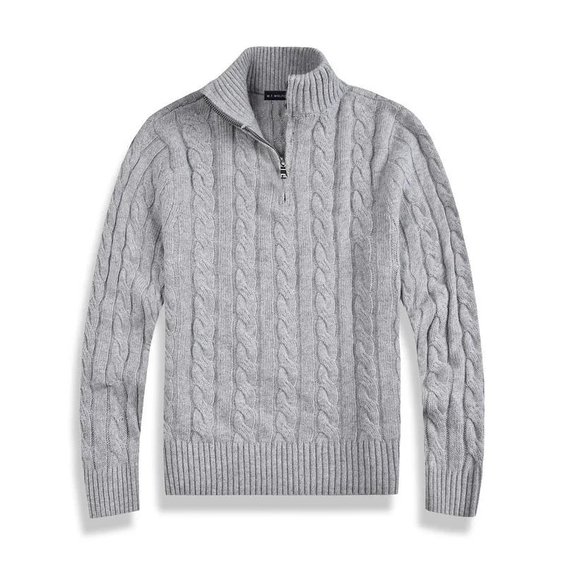 Katoenen Half-Zip Trui voor Dames met Hoge Kraag en Ribbelrand – Luxe Comfort en Stijl 0