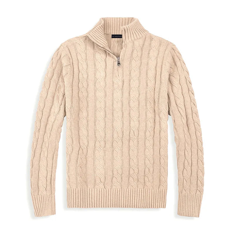 Katoenen Half-Zip Trui voor Dames met Hoge Kraag en Ribbelrand – Luxe Comfort en Stijl 8