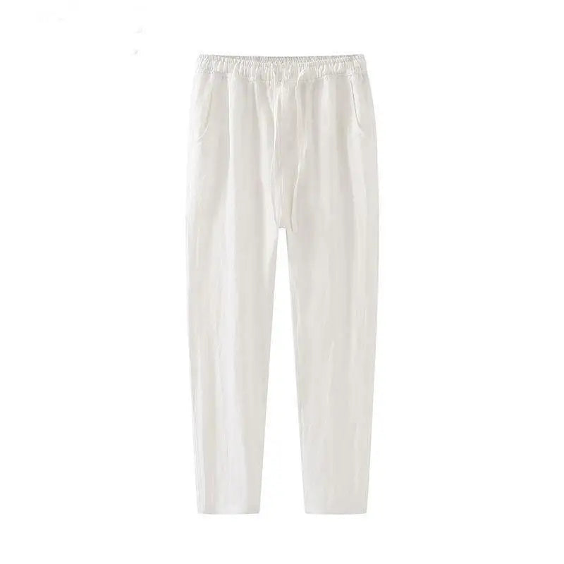 Linnen Broek Dames - Lichtgewicht Witte Linnen Broek voor Zomer, Ademend en Comfortabel 2