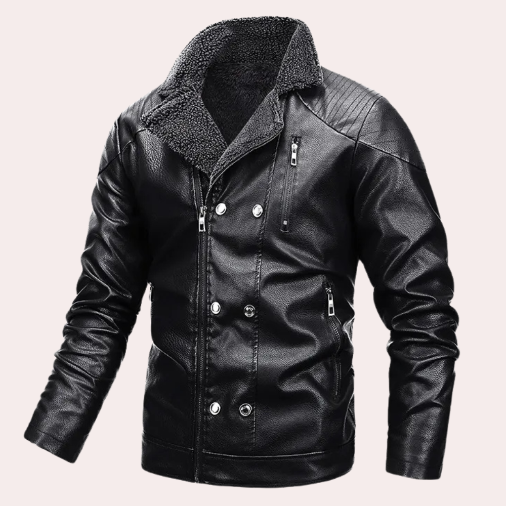 Torcuato - Manteau d'Hiver Moderne en Cuir pour Hommes 2025