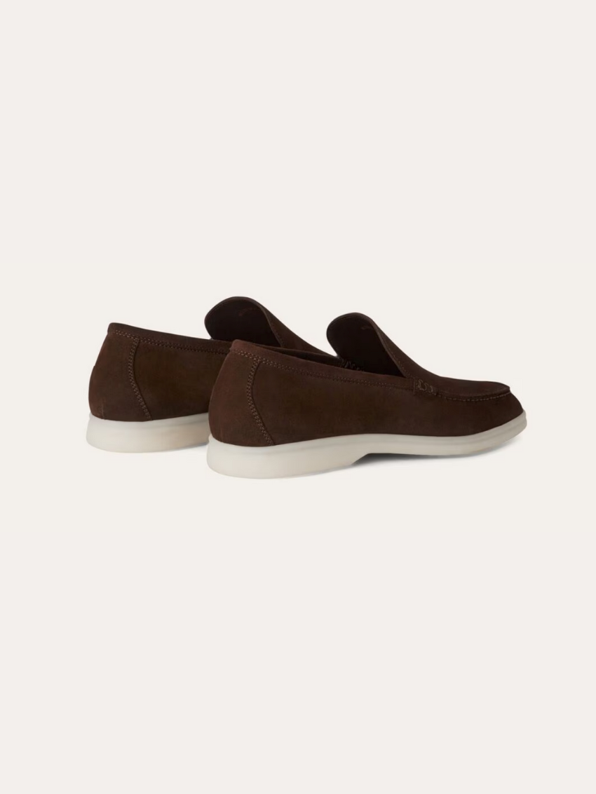 Molly - Loafers en suède brun foncé