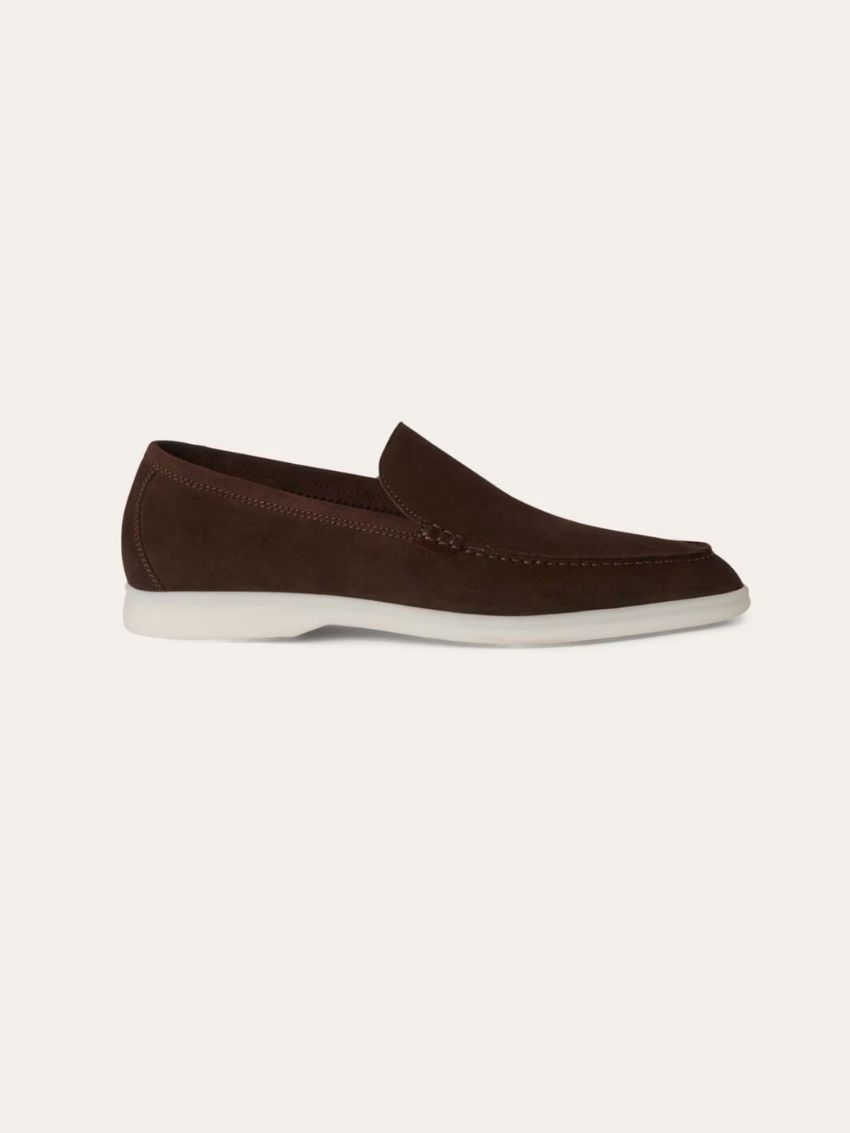Molly - Loafers en suède brun foncé