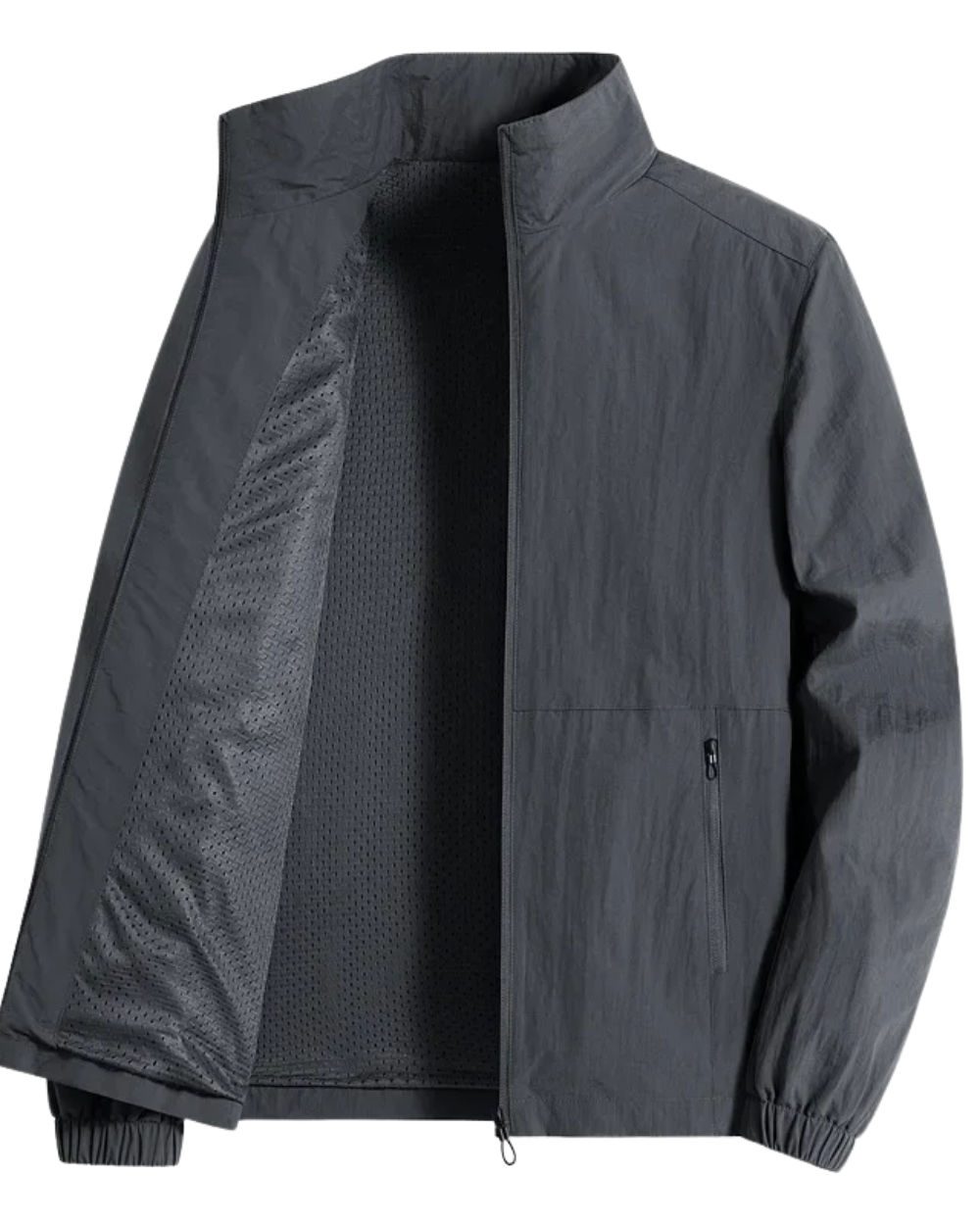 Dante - Veste coupe-vent moderne noire avec fermeture éclair