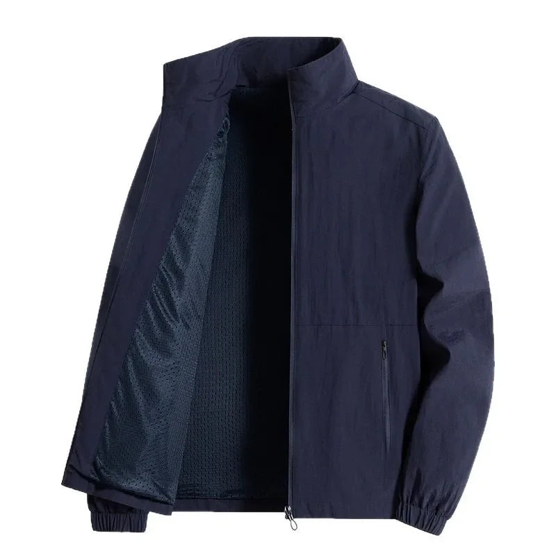 Dante - Veste coupe-vent moderne noire avec fermeture éclair