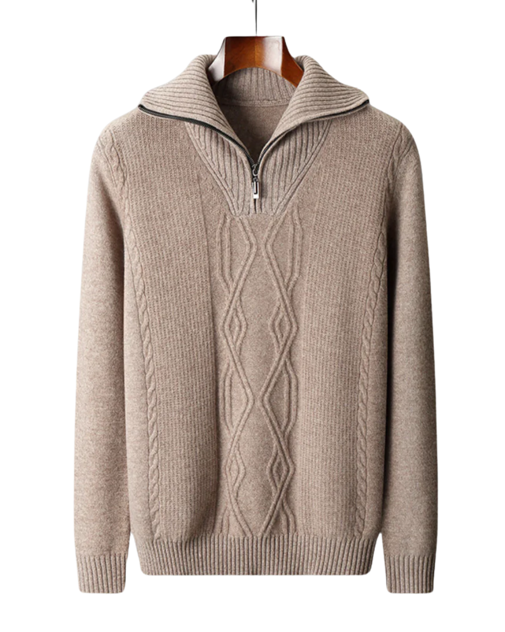 Pull zippé en laine mérinos Taranto