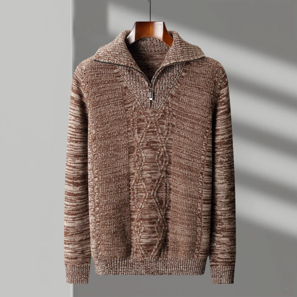 Pull zippé en laine mérinos Taranto