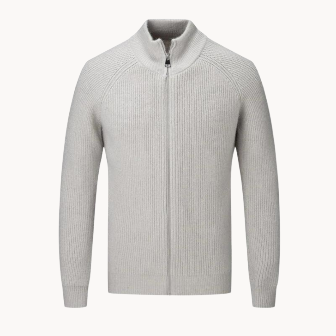 Gilet Old Money en Cachemire pour Homme – Gilet Chaud avec Fermeture Éclair Complète