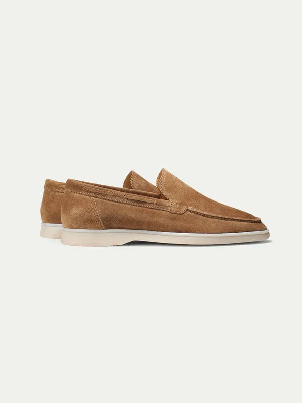 OLD MONEY - Mocassins en daim premium marron