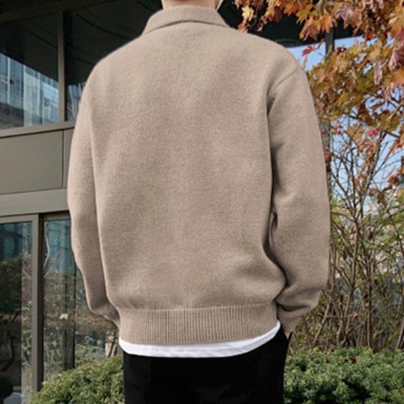 Pull Polo Moderne en Laine pour Homme – Sweater Tricoté Élégant avec Boutons