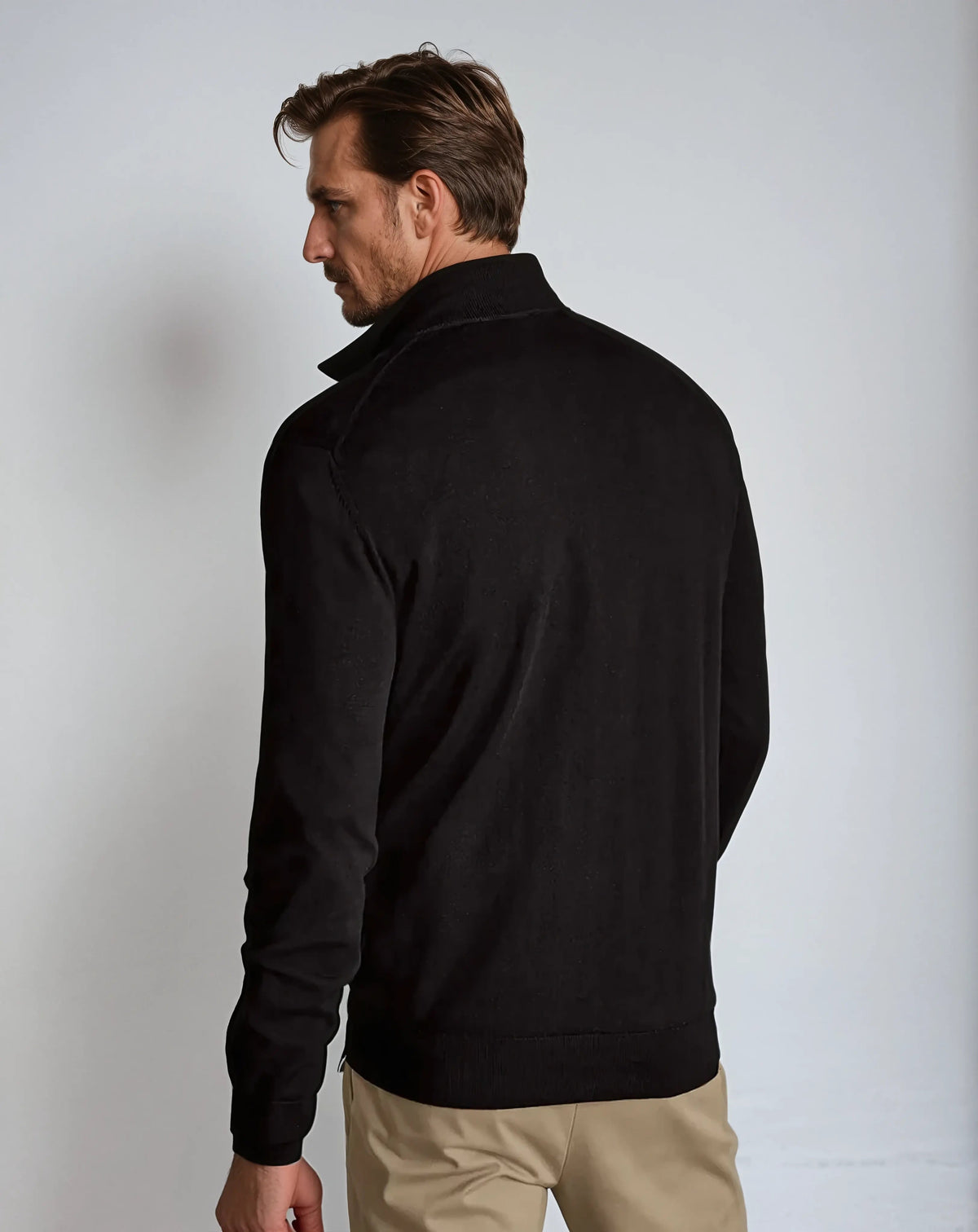 Pull en Coton Noir Old Money