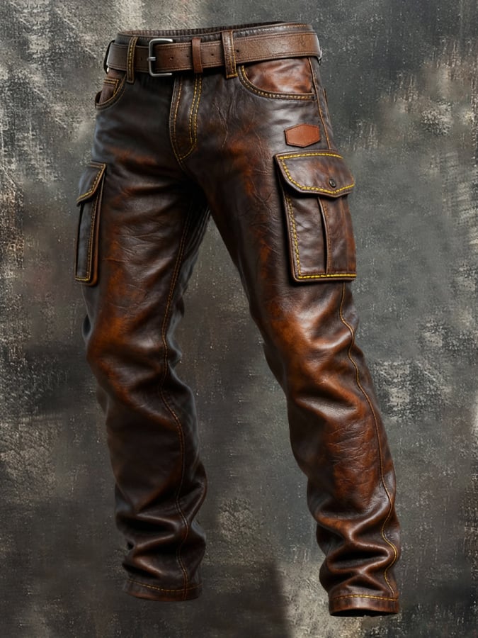 MAISON CLÉMENT PARIS™ | PANTALON CARGO EN CUIR HOMME