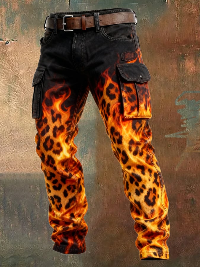 MAISON CLÉMENT PARIS™ | PANTALON CARGO IMPRIMÉ FLAMME