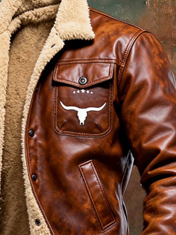 Maison Clément Paris | Veste d’hiver chaude en cuir et sherpa