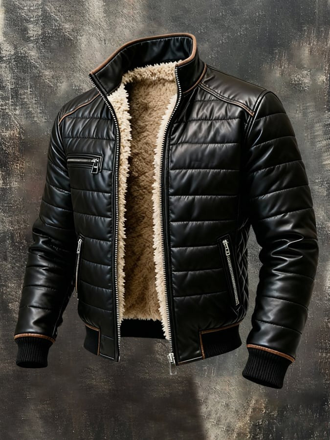 MAISON CLÉMENT PARIS™ | VESTE MATELASSÉE NOIRE À DOUBLURE SHERPA