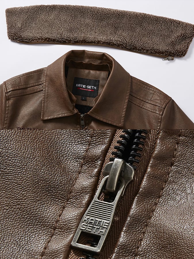 MAISON CLÉMENT PARIS™ | BLOUSON AVIATION HOMME DOUBLÉ SHERPA CUIR