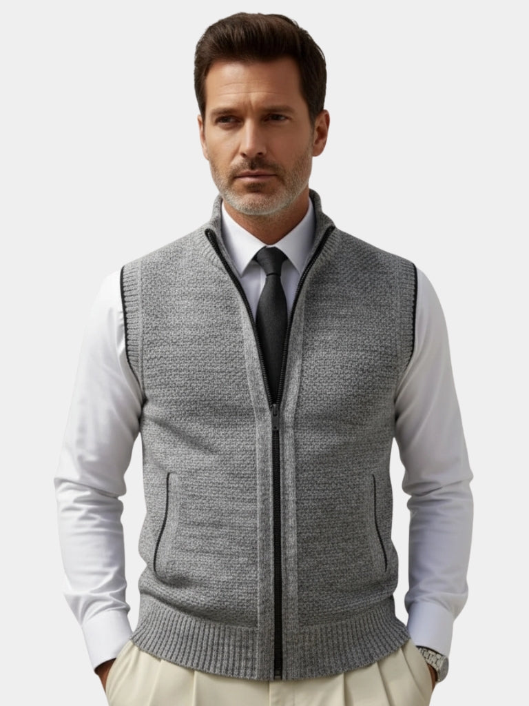 Gilet en Maille Élégant à Zip Complet