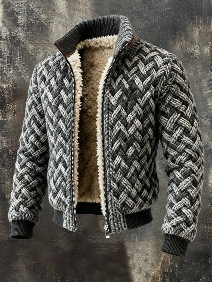 Maison Clément Paris | Veste en laine tressée à doublure chaude sherpa