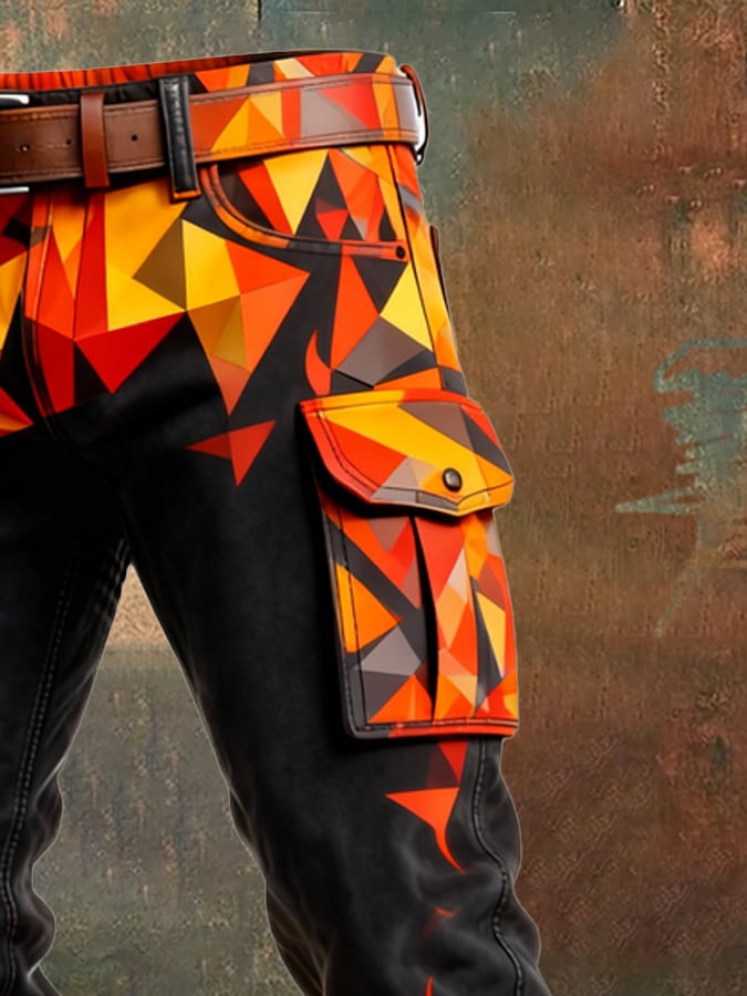 MAISON CLÉMENT PARIS™ | PANTALON CARGO FLAMME GÉOMÉTRIQUE