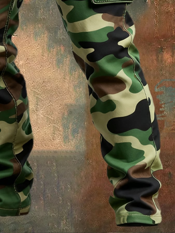 MAISON CLÉMENT PARIS™ | PANTALON CARGO CAMOUFLAGE VERT HOMME TACTIQUE