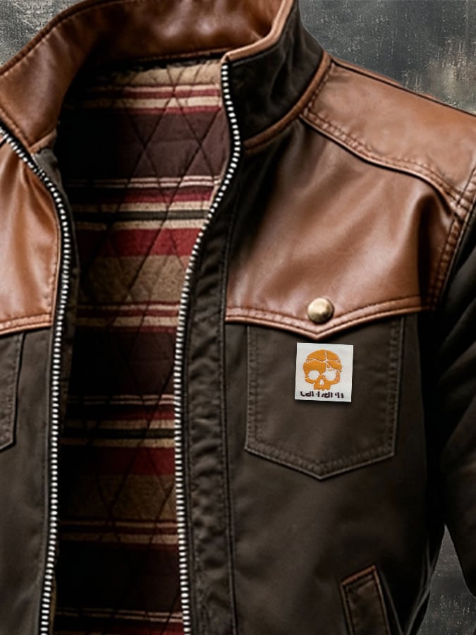 MAISON CLÉMENT PARIS™ | VESTE MARRON À ÉPAULES EN CUIR