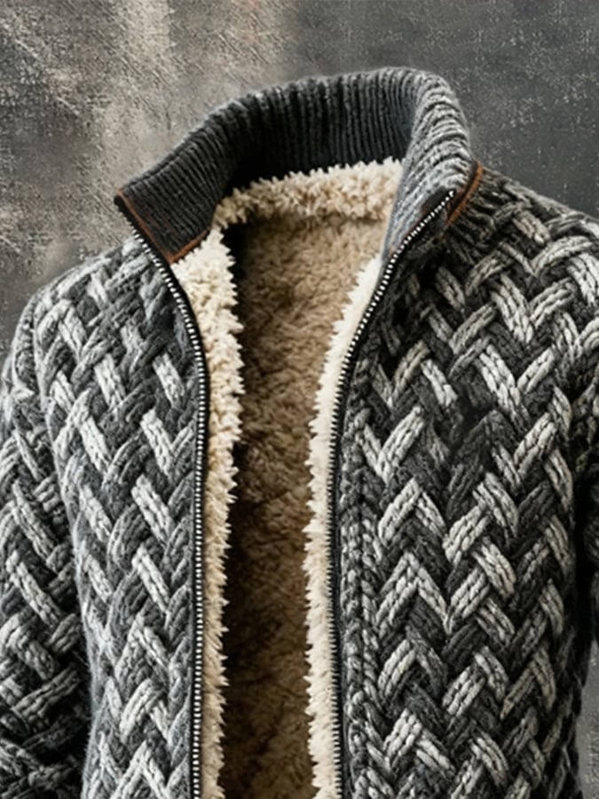 Maison Clément Paris | Veste en laine tressée à doublure chaude sherpa