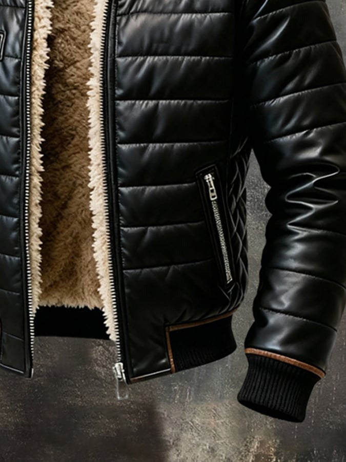 MAISON CLÉMENT PARIS™ | VESTE MATELASSÉE NOIRE À DOUBLURE SHERPA