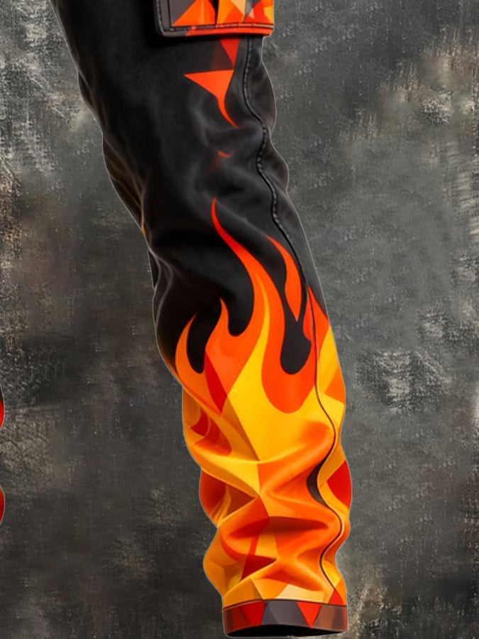 MAISON CLÉMENT PARIS™ | PANTALON CARGO FLAMME GÉOMÉTRIQUE
