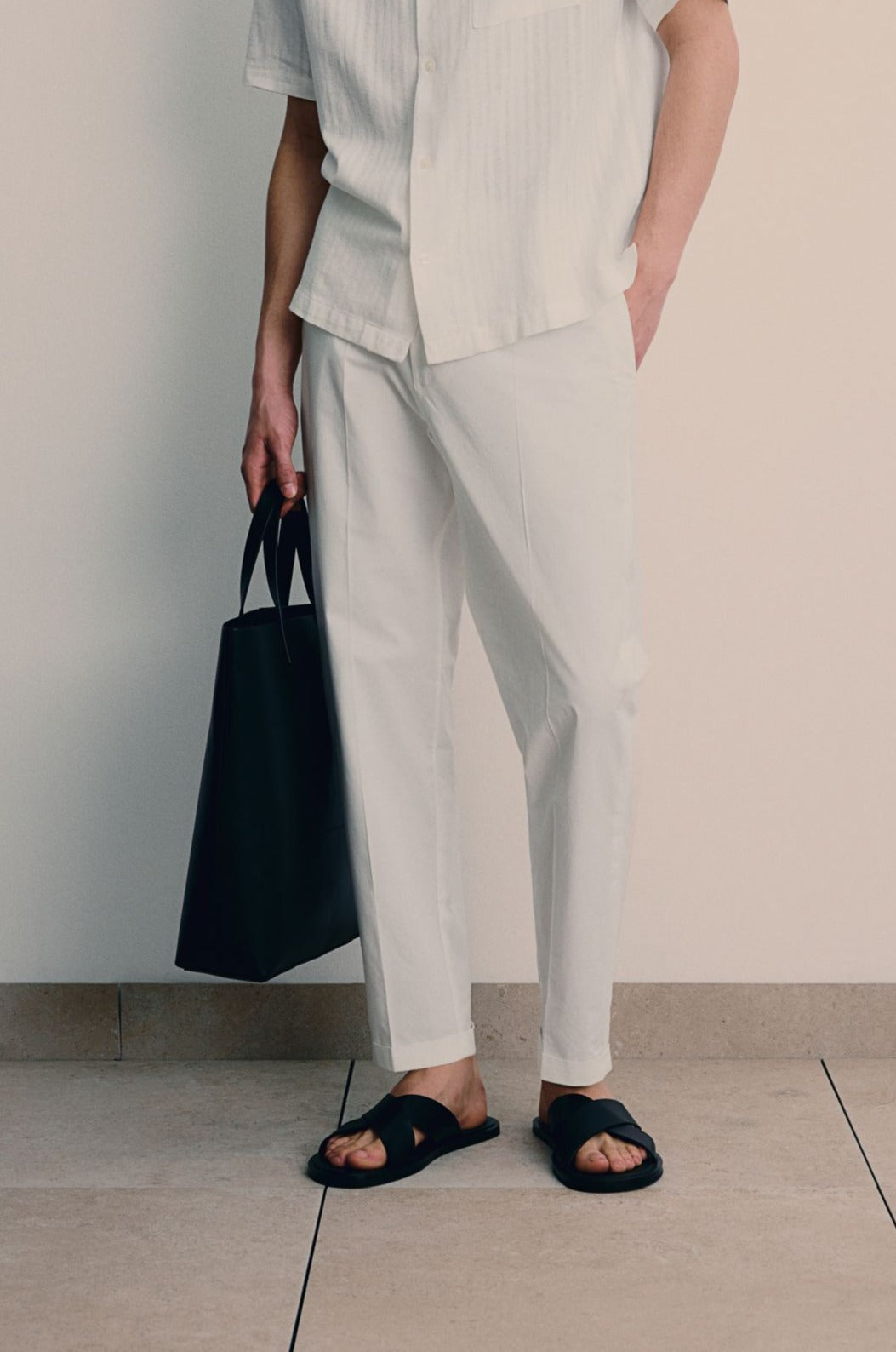 Abel - Pantalon en coton à longueur cheville
