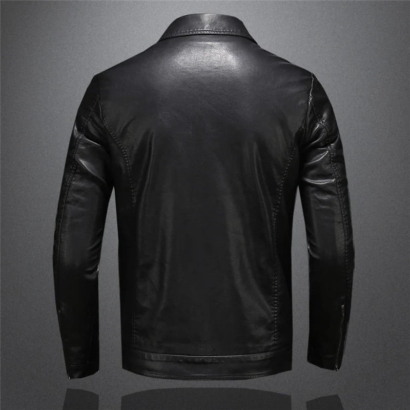 Alessandro Manteau en cuir noir pour hommes – Élégant