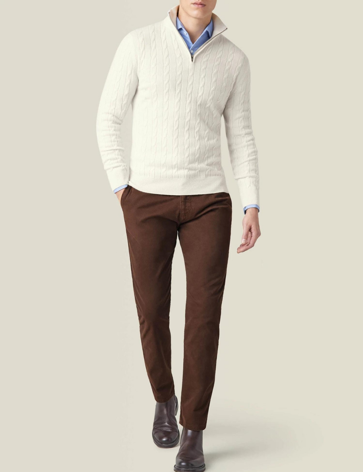 Domingo | Pull en maille torsadée avec motif