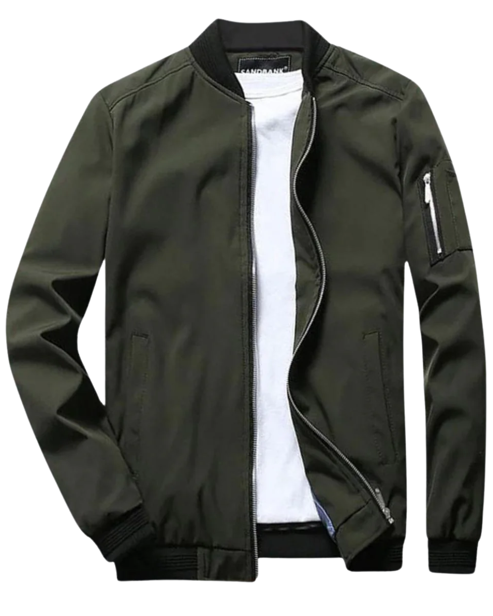 Alvaro - Veste bomber casual pour homme, élégante et hivernale avec fermeture éclair et poche sur la manche